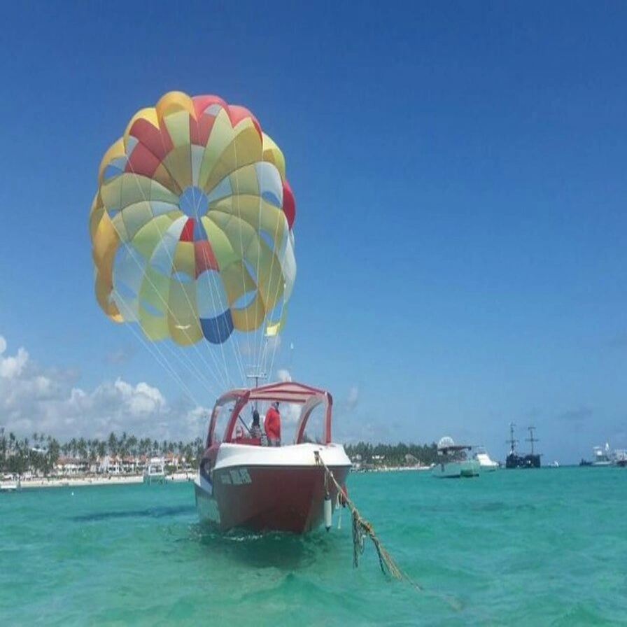 Parasailing Over the Caribbean Sea