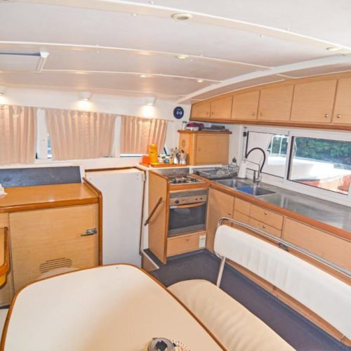 12 - Lovely and clean view of our yacht Kitchen for our loving guests on our private yacht to Saona Island tour