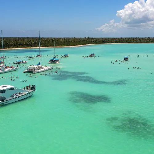 15 - Beautiful views of Punta Cana waters on our catamaran Punta Cana isla saona tour
