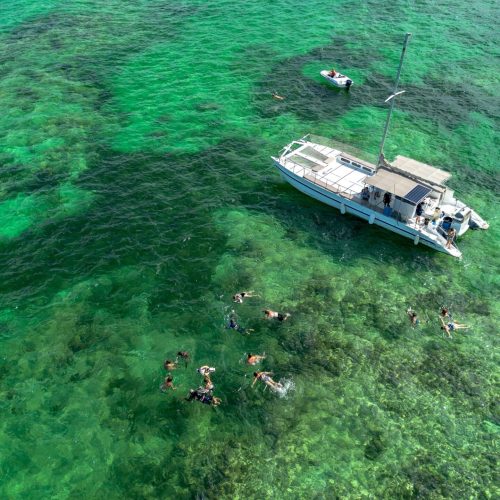 2 - Beautiful crystal water views of Punta Cana on our private catamaran Delux Punta Cana tour