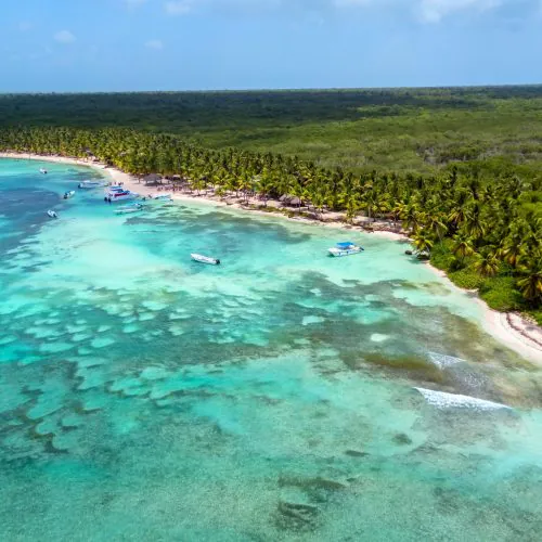 3 - Guest enjoy beautiful views of Punta Cana on our private yacht to Saona Island tour