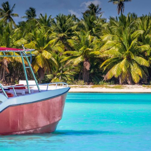 5 - Happy guests enjoy beautiful views of Isla Soana on our Isla Soana catamaran tour