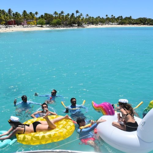 7 - Happy clients enjoy snorkeling and making memories in Punta Cana on our private yacht to Saona Island tour