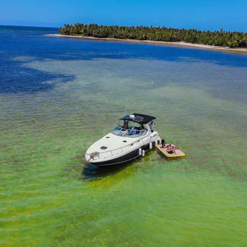 7 - Happy guest enjoy snorkeling and seeing beautiful crystal water views of Punta Cana on our private yacht Bavaro Punta Cana tour