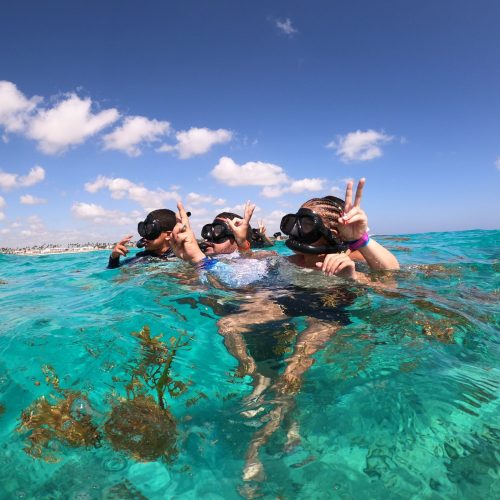 9 - Happy Guests enjoy snorkeling and having alot of fun on our Private Yacht majesty 56 Punta Cana tour