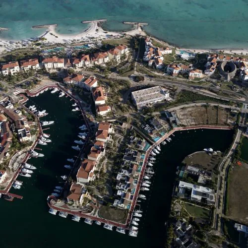 Beautiful view of Marina Cap Cana on our deep sea fishing tour Punta Cana