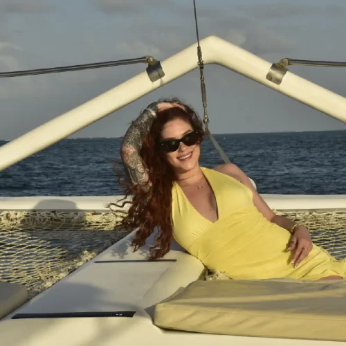 bride enjoy on catamaran weddings punta cana