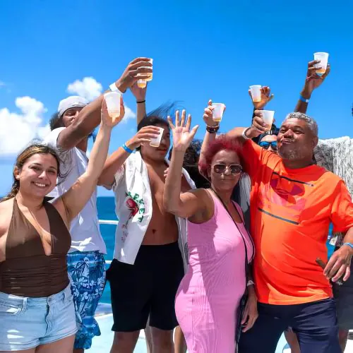 enjoy drinks on private catamaran tour isla saona