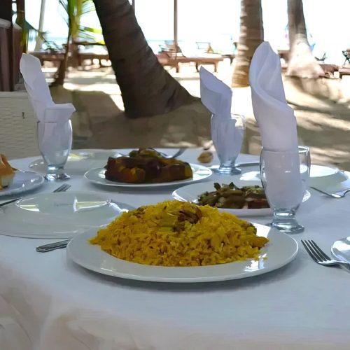 enjoy food on private isla saona and palmilla catamaran tour