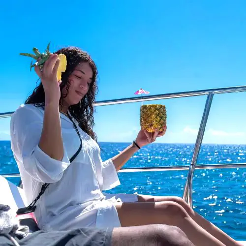 private isla saona catamaran tour while enjoy drink
